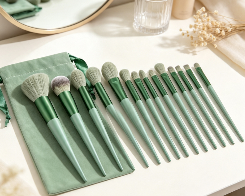 13-Piece Professional Makeup Brush Set With Storage Pouch
