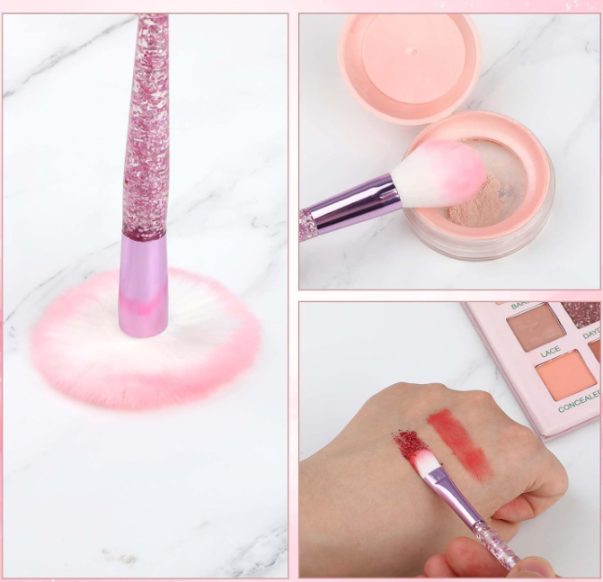 10-Piece Sparkling Crystal-Style Makeup Brush Set - Image 2