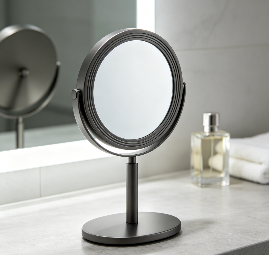 Tabletop Makeup Mirror (Round Metal) - Image 2