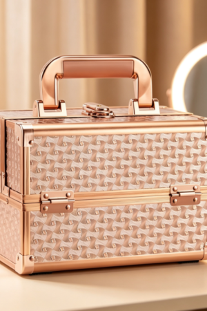 Lockable Makeup Artist Case with Mirror and Double-Layer Trays