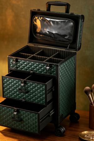 Professional Rolling Makeup Trolley with Drawers and Handle