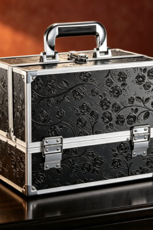 Lockable 3-Tier Makeup and Nail Art Case with Mirror