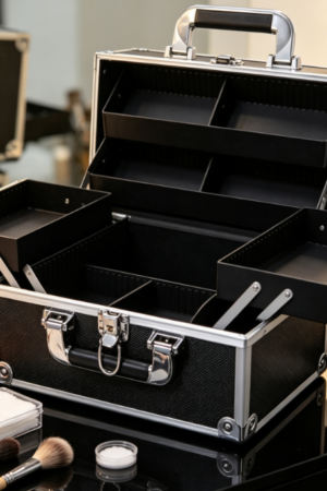 Portable 4-Tier Lockable Makeup Case with Dividers
