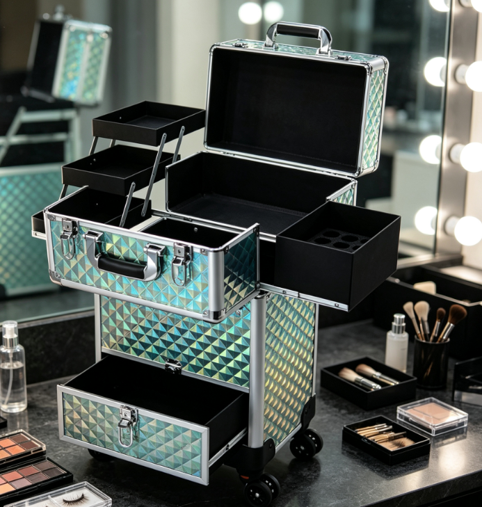 Rolling Beauty and Hairdressing Makeup Trolley with Drawers