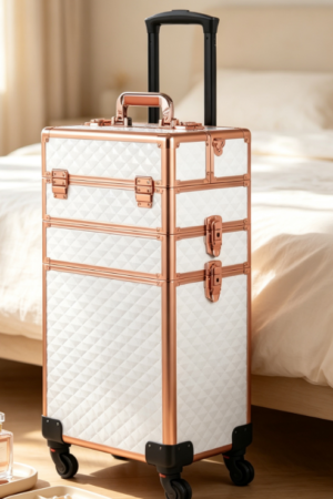 5-in-1 Professional Makeup Case with Large-Capacity Top Section
