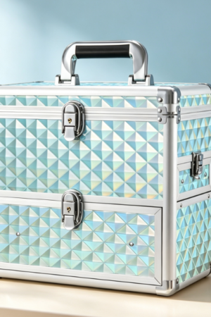 Makeup and Nail Art Case with Drawers, Mirror, and Accessory Storage