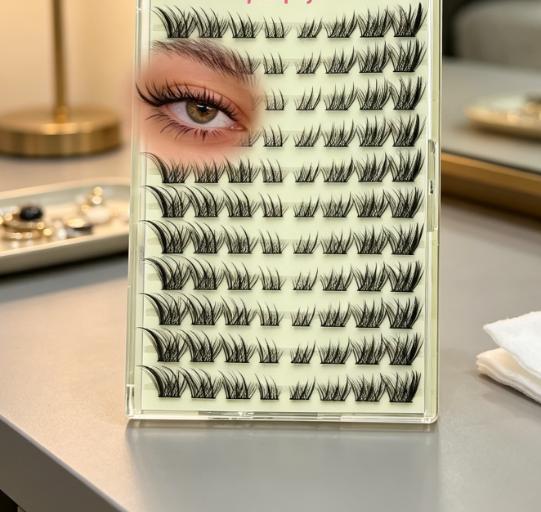 Cat-eye style segmented lashes (C-curl, voluminous) - Image 2