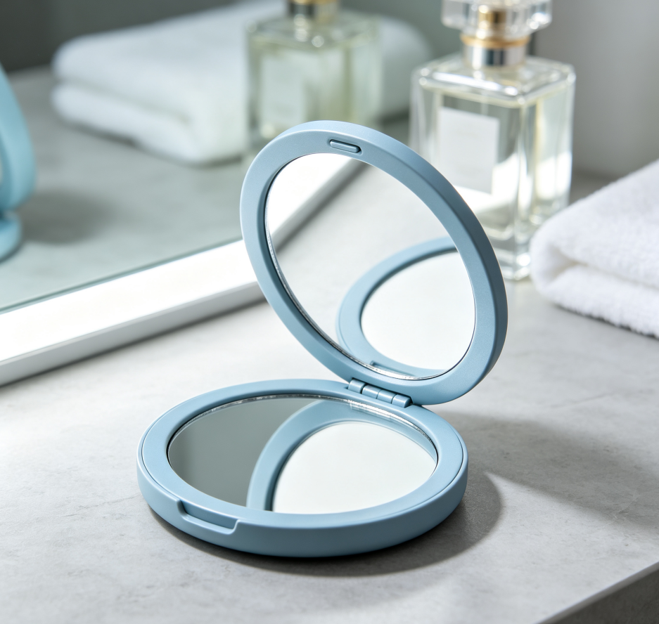 Tabletop Makeup Mirror (Round Foldable)