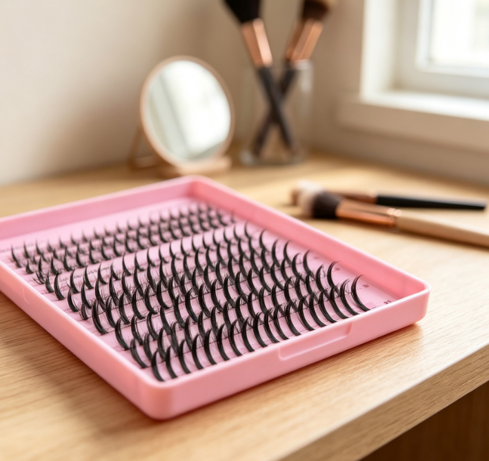 Waterproof lower lash set (tapered-tip clusters)