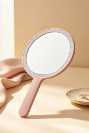 Round Handheld Makeup Mirror (Portable)