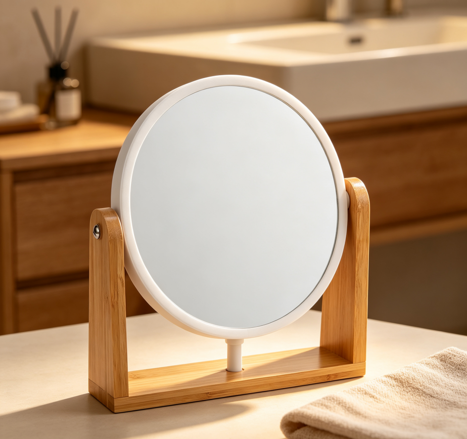 Portable Makeup Mirror (Round Handheld) - Image 2
