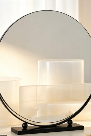 Tabletop Makeup Mirror (Round Foldable)
