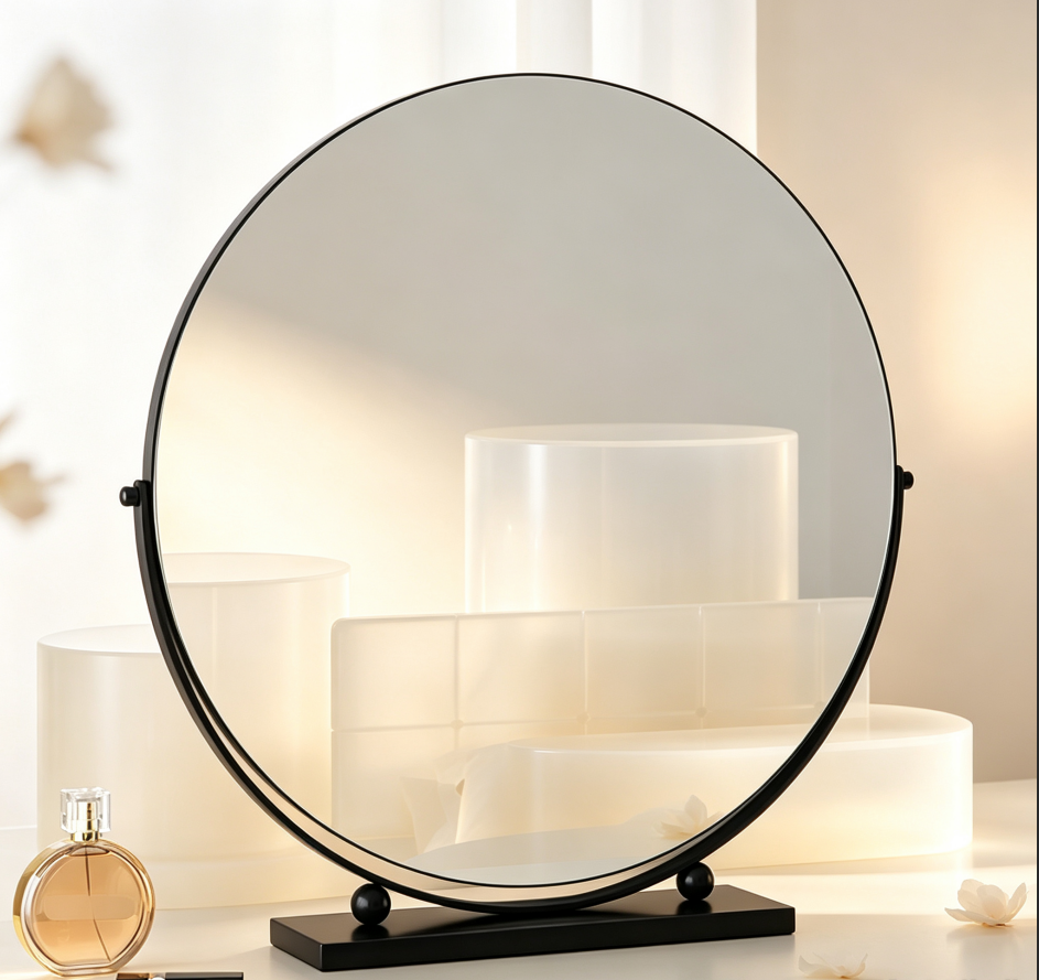 Tabletop Makeup Mirror (Round Foldable)