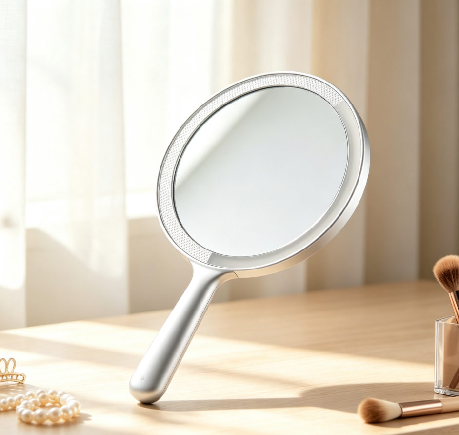 Minimalist Handheld Makeup Mirror (Travel-friendly)
