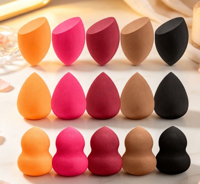Soft, Multi-Color Makeup Sponge Set (Wet/Dry Use) - Image 2