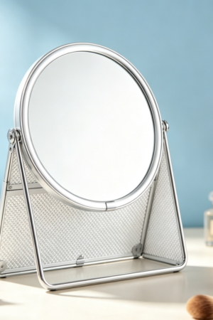 Round Tabletop Makeup Mirror (Metal Frame)