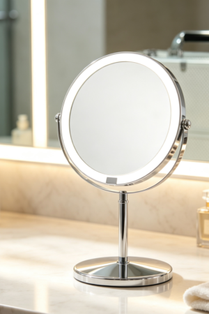Portable Round Makeup Mirror (With Stand)