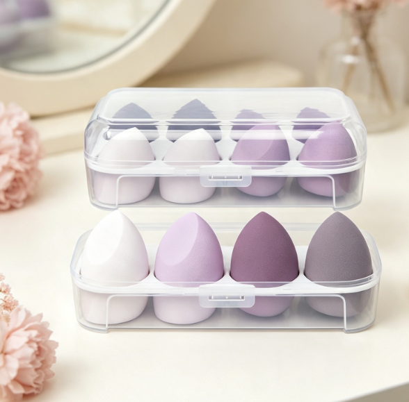 Multi-Color Ultra-Soft Makeup Sponge Set With Storage Case