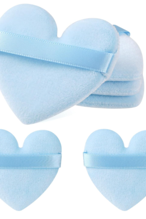 Heart-Shaped Velvet Puff For Blending Hard-To-Reach Areas