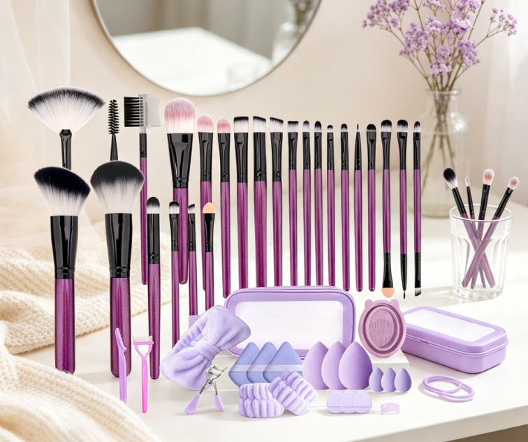 49-Piece Professional Synthetic Makeup Brush Set